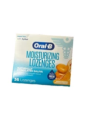 1 Oral-B Moisturizing Lozenges Sugar Free  Xylitol Orange Cream 36 Ct