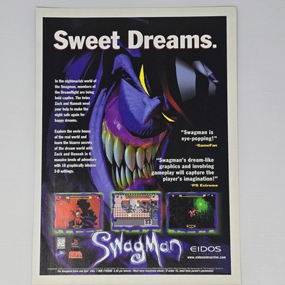 Swagman PlayStation 1 PS1 Sega Saturn PC Sweet DReams Print Ad/Poster Promo Art