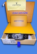 Louis Vuitton LV Leather Slim Bracelet Black Silver Eclipse Monogram Adjustable