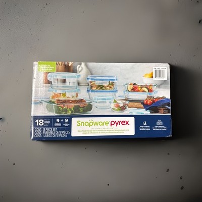 Snapware Pure Pyrex Glass 18-Piece Food Storage Set -Open Box 