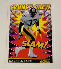 NFL CARNELL LAKE Pittsburgh Steelers 1992 SCORE Crunch Crew Trading CARD #519
