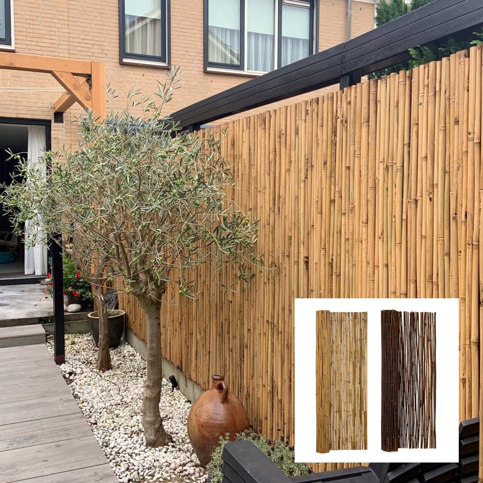 Panel De Protección Contra El Viento BALI De Bambú Para Jardín Terraza Balcón