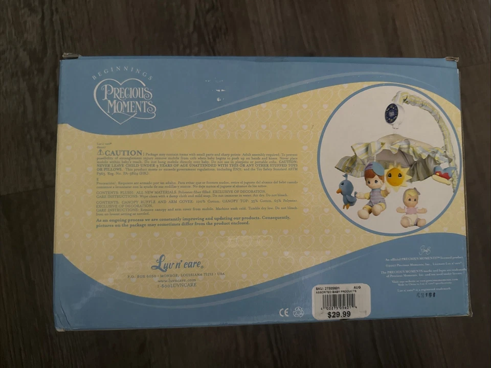 Móvil musical para bebé Precious Moments - Cuidado compartido amoroso - Sol, pájaro, cordero Foto 3 de 3