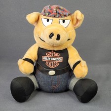 Harley-Davidson Hog Plush Biker Pig Stuffed Animal Play By Play 1993 Vintage