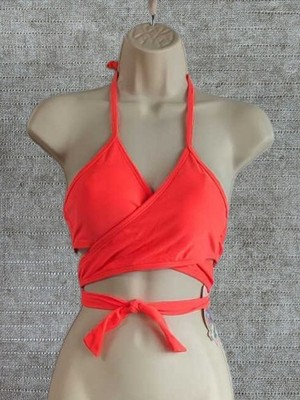 M (12) Piha by Moontide Bikini Top Padded Wrap Top Swim Tops Neon Ruby Swimwear