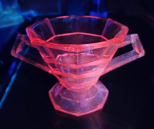 Vintage Selenium INDIANA GLASS TEA ROOM PINK  DEPRESSION GLASS SUGAR & CREAMER