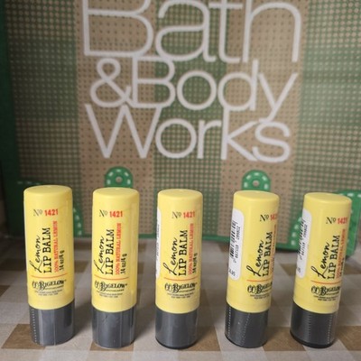 5 BATH & BODY WORKS LIPLICIOUS LEMON LIP BALM STICK GLOSS CO BIGELOW UNOPENED!!