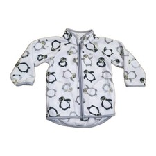 Fleecejacke Gr. 80 H&M weiß m. Pinguinen