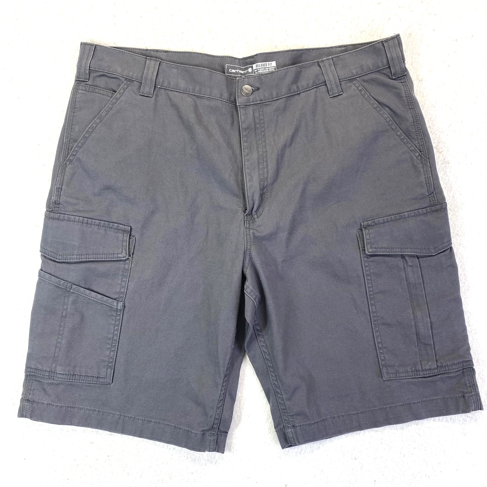 Carhartt Cargo Shorts Mens 40 Gray Relaxed Fit Utility Workwear Outdoor Pockets