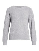 Vila Vilassia Stricktop O-Neck L/S, GrößE M, Schwarz, Modell-Nr: Noos