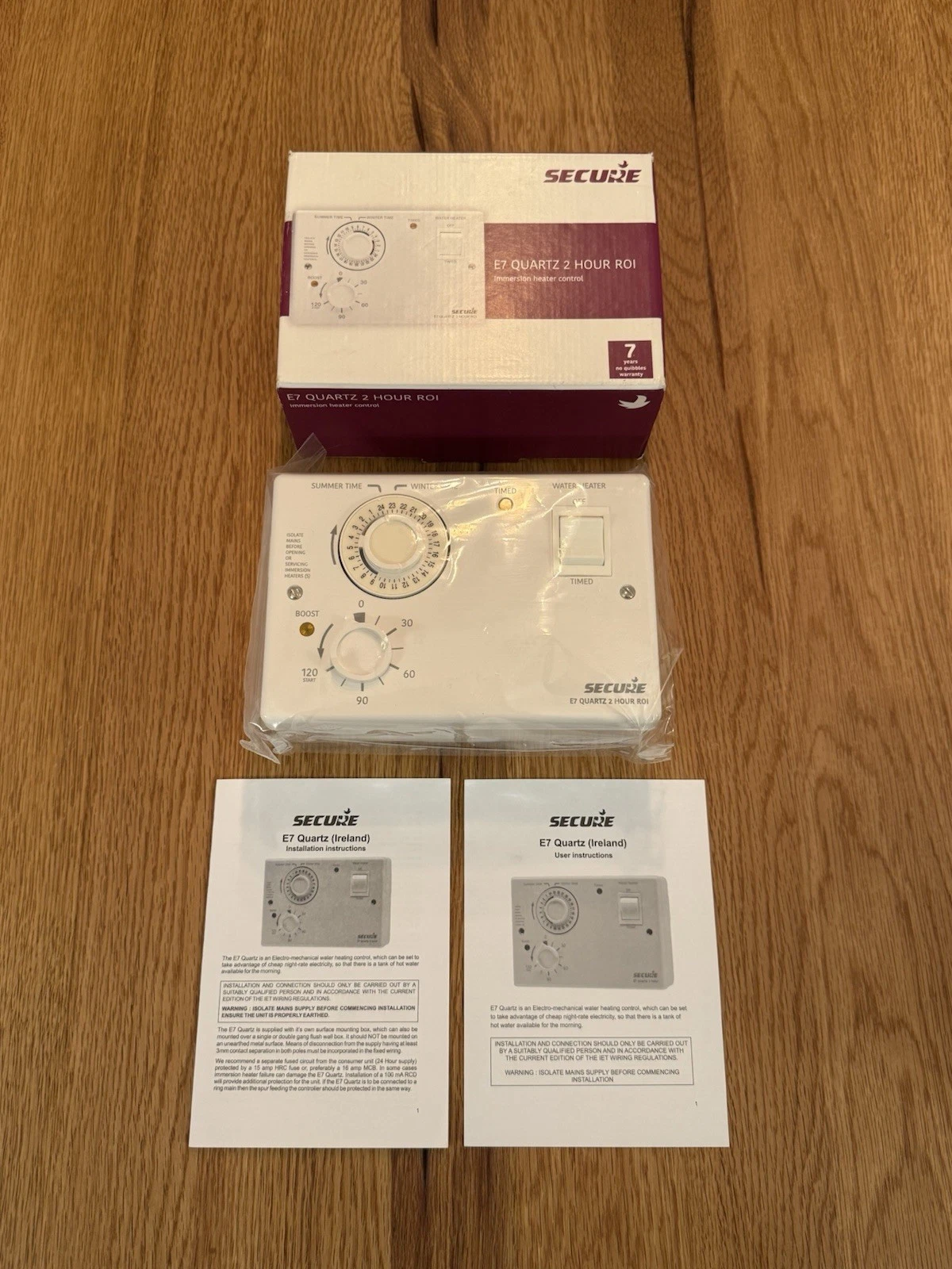 Horstmann Secure E7 Quartz 2 Hour ROI Immersion Heater Control White - New 2