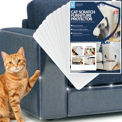 12 PCS Furniture Protector From Cats Sticky Tape Couch Corner Claws Deterrent