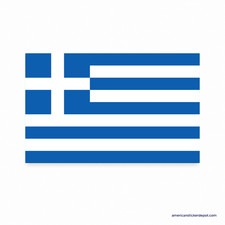 Greece Flag Sticker Decal Car Bumper Truck Motorcycle Vinyl 5x3 USA Made