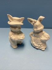Ceramic Bisque Easter Bunny Couple Ready to Paint