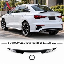 Gloss Black Trunk Spoiler Fit For Audi A3 8y S3 Rs3 2022-26 All Sedan V Style
