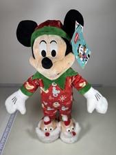 Disney Mickey Mouse Christmas Pj s Porch Door Greeter Santa Slippers Pajamas 18