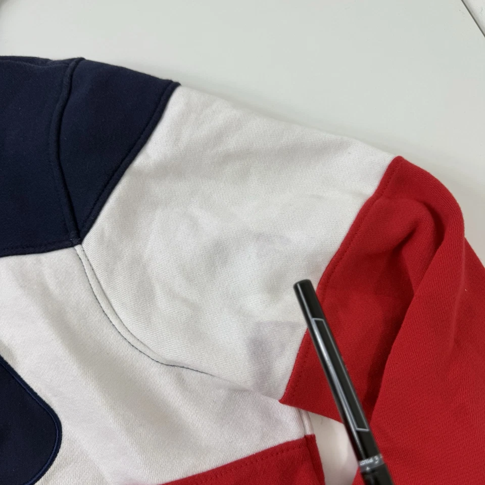 Sudadera con Capucha Logo FILA Pullover Rojo Blanco y Azul Talla Grande Foto 4 de 4