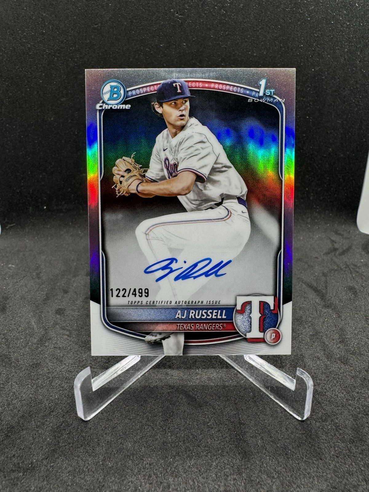 2025 Bowman Draft AJ Russell Chrome Prospect Refractor Auto /499 #CPA-AR (RC,AU)