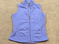 Woolrich Vest Womens Medium Purple Full Zip Fleece Outdoor Pockets Hike