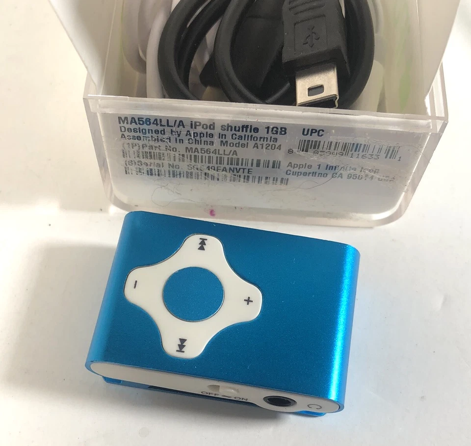 Apple iPod Shuffle 2da Generación 1GB A1204 Caja Auriculares Base Reproductor Genérico LEER Foto 3 de 4