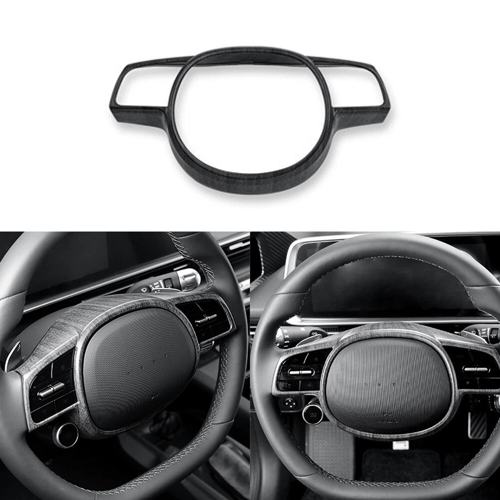 Holzmaserung Lenkrad Blende Abdeckung Rahmen Für Hyundai Ioniq 5 Ioniq 6 Zubehör - Bild 1 von 5