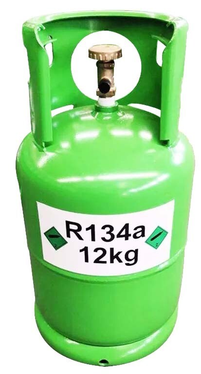 REFRIGERANTE R134A, PESO RELLENO 12Kg, EN CILINDRO RECARGABLE - 1/4 Conexión