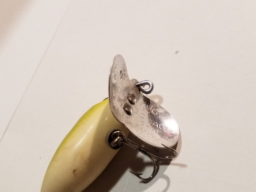 Señuelo de pesca vintage Fred Arbogast Jitterbug Akron Ohio, patente de EE. UU. # coleccionable - Imagen 6 de 11