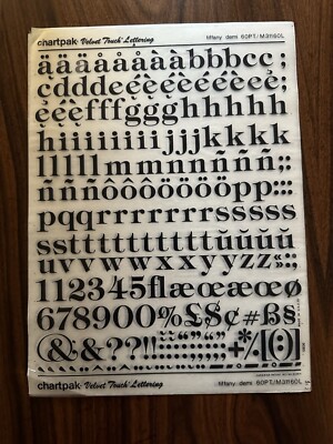 Brandneu 1980er Chartpak Schriftzug Tiffany Demi 60pt M31160L