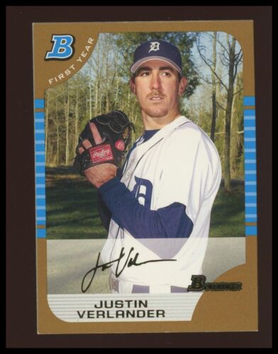 Justin Verlander 2005 Bowman Gold Parallel #174 1st Bowman Rookie RC