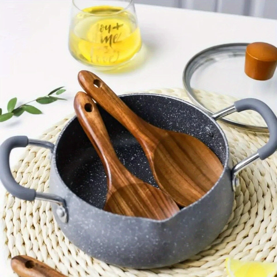 Durable Wooden Rice Paddle - Large Kitchen Spoon For Serving & Cooking, Perfect - Image 2 of 4