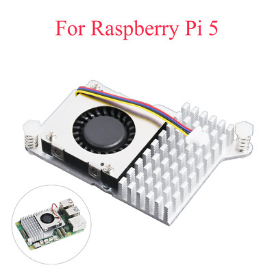 Raspberry Pi Heatsink Cooler Black Silver With Active Fans For Raspberry Pi 5