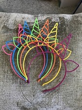 6 PC Unicorn Headband children girl HairHoop Party Fluorescent Birthday Headwear