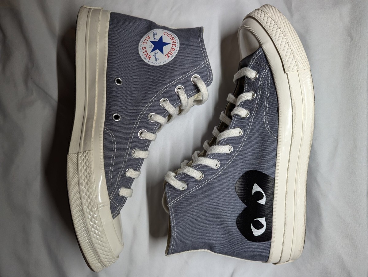 Converse Comme des Garçons PLAY x Chuck 70 High Steel Gray Size Mens 10  Womens