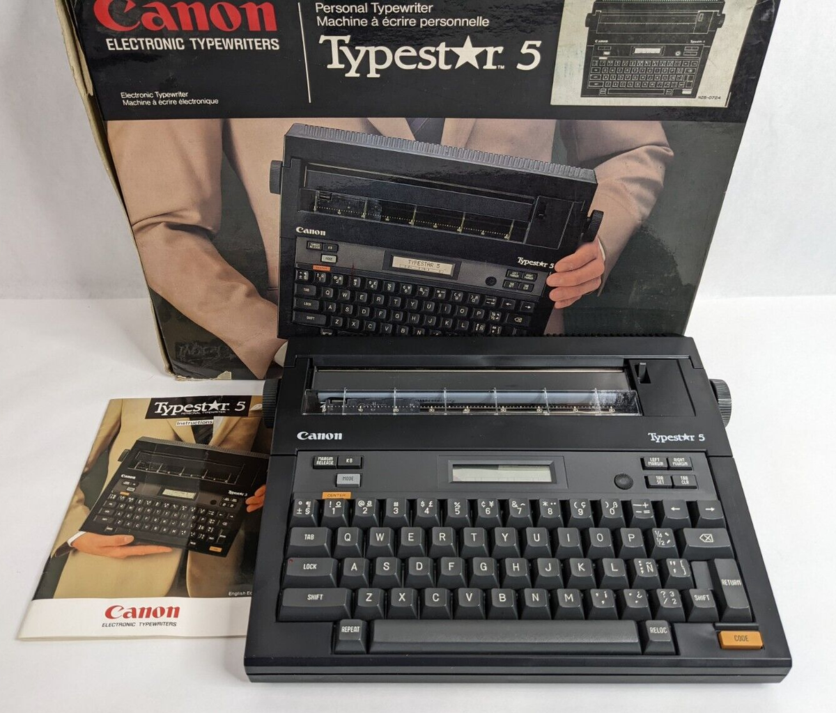 Vintage Canon Typestar 5 Electronic Typewriter For Parts or Repair