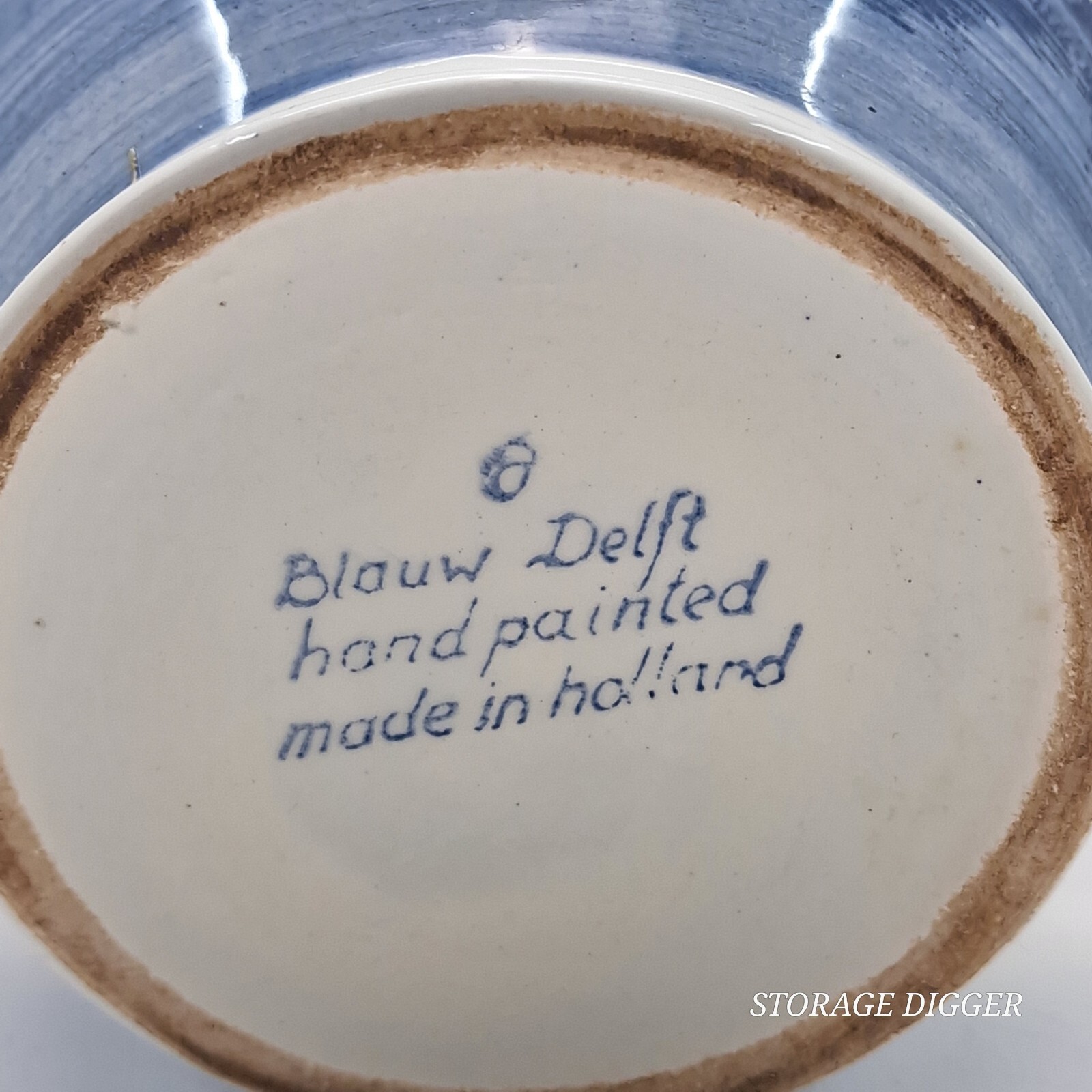 VTG Delft Blauw Crocus Bowl/Bulb Planter Hand Painted Windmill Sailboat Holland