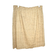 Talbots Linen Wool Silk Pencil Skirt Women's 12 Lined Knee Length Pleats