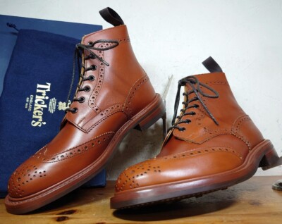 Tricker's M2508 Moulton Country Boots UK81/2 Fit.5 27-27.5cm Brown/Crockett