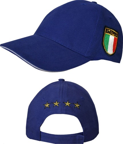 CAPPELLO UOMO DONNA NAZIONALE SCUDETTO AZZURRO COTONE 100% italia baseball  | eBay