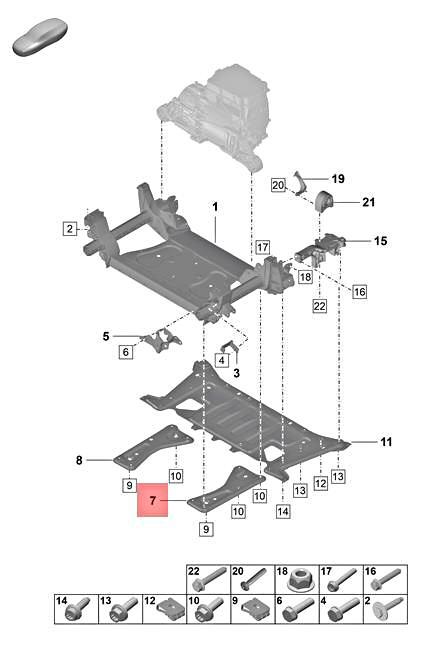 Genuine PORSCHE Taycan Y1A Reinforcement Plate Left 9J1407129E | eBay