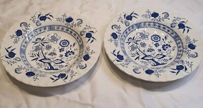 2 Johnson Bros Schüsseln mit Rand Nordic Blue Onion 8,75'' Suppe Salat Pasta 