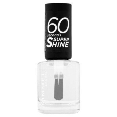 RIMMEL NAIL POLISH 60'' SECONDS CLEAR GLOSSY 740 CLEAR nail art top coat