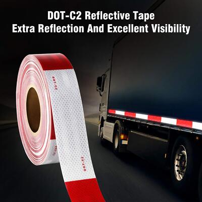 Conspicuity Tape DOT-C2 Approved Reflective Trailer Red White 2 x150  -1 Roll