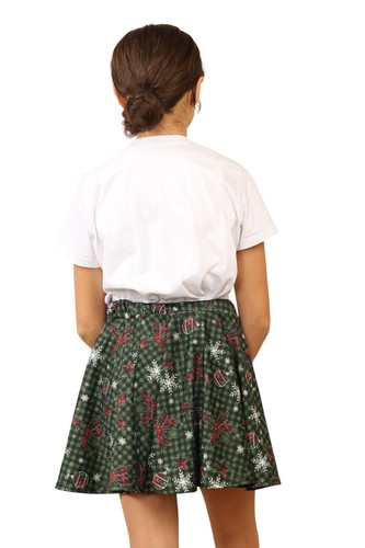 Girls Mini Flared Skater Skirt Elasticated Waist Stretchy Casual Everyday Wear - Picture 60 of 66