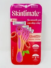 Skintimate Quattro for Women 4 Blades Raspberry Rain New