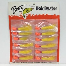 Betts Hair Buster Bass Jig Fishing Lures 12 Pc Dealer Card Orange Yellow 1/4oz