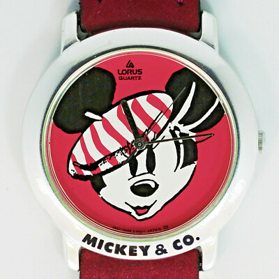 Disney Scarce Vintage Mickey Mouse Wearing A French Beanie