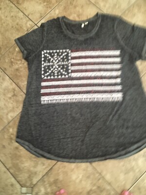 Women's Dark Gray Flag Graphic T-shirt 18/20W Est. 1945 preowned