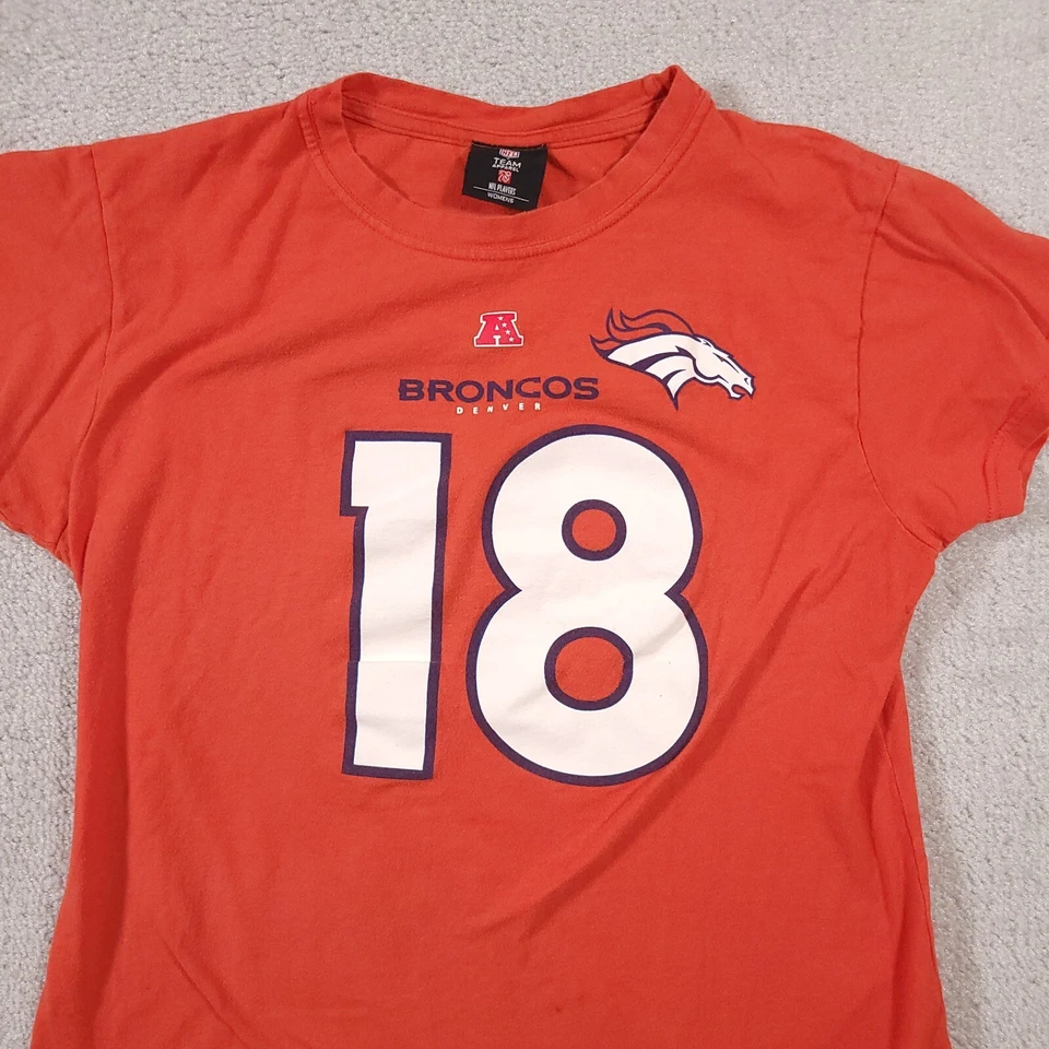 NFL Majestic Denver Broncos Peyton Manning #18 Camiseta Naranja Para Mujer XXL Delgada Foto 3 de 4