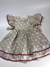 VTG Christina Original Girls Ruffle Dress Size 3/4 Side Ties 70's EUC