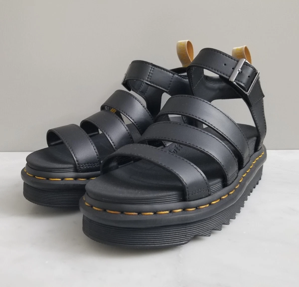 Doc Martens Vegan Blaire Flatform Sandals Black Size 7 38 New eBay